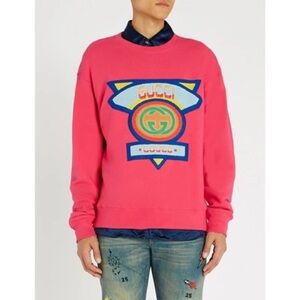 GUCCI Loved Patch Cotton-jersey Sweatshirt In